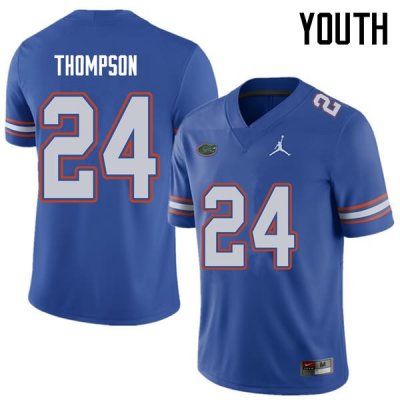 Youth Florida Gators #24 Mark Thompson NCAA Jordan Brand Royal Authentic Stitched College Football Jersey IGU8362DV